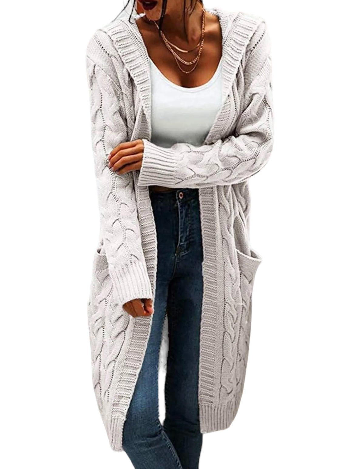 grey long cardigan