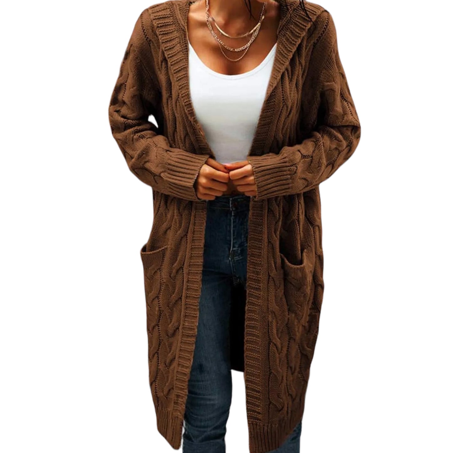 Brown long cardigan