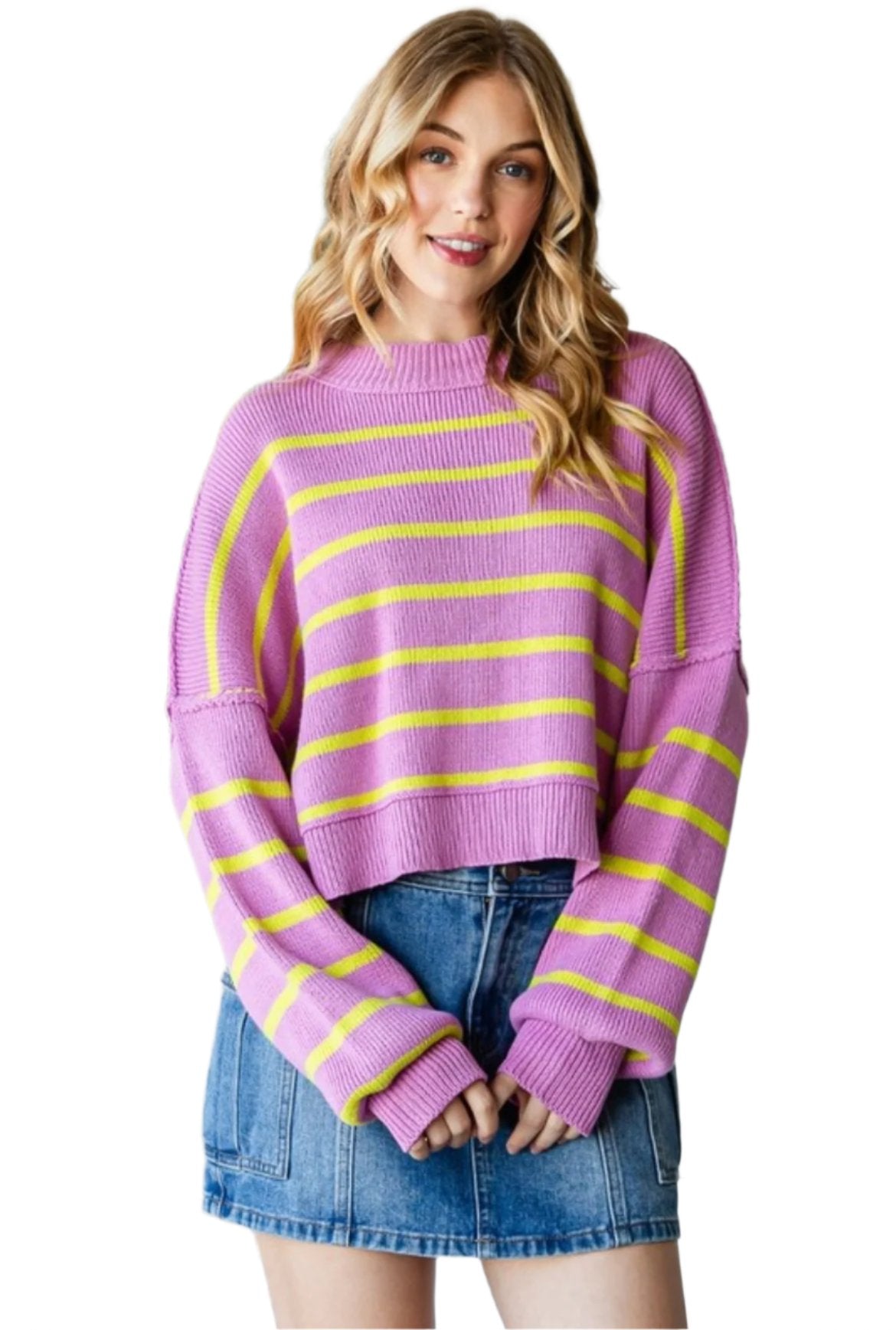 striped knit sweater