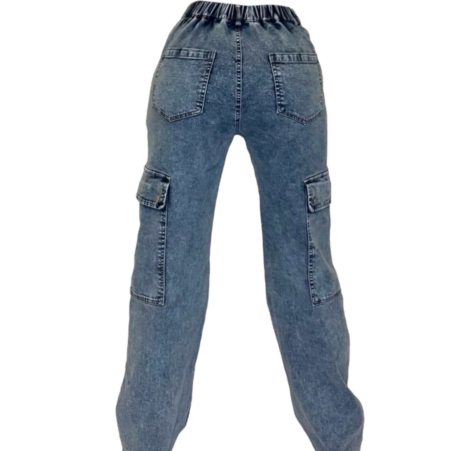 Denim cargo pants