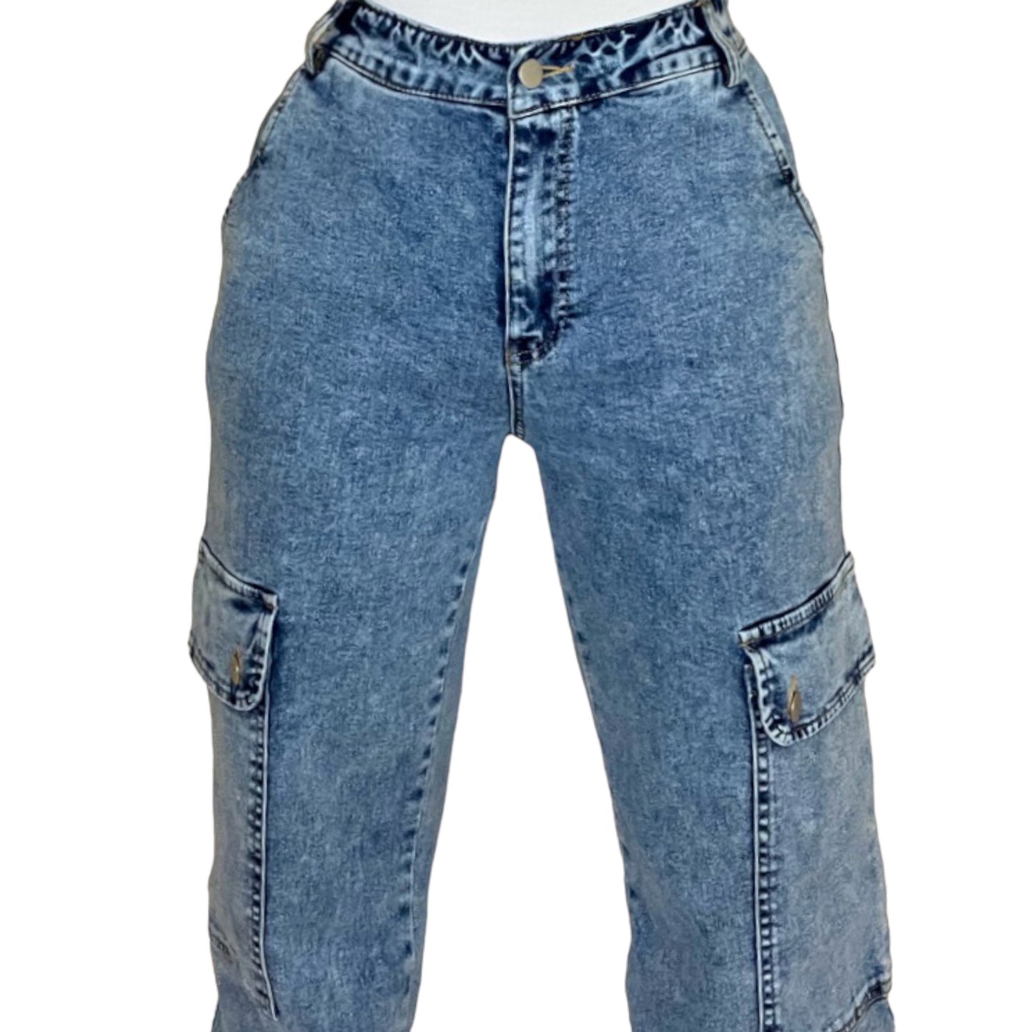 Denim cargo pants