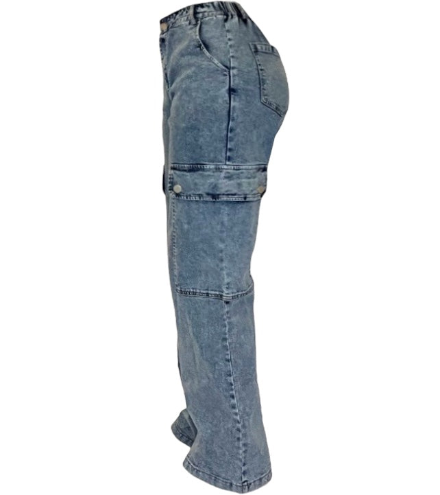 Denim cargo pants