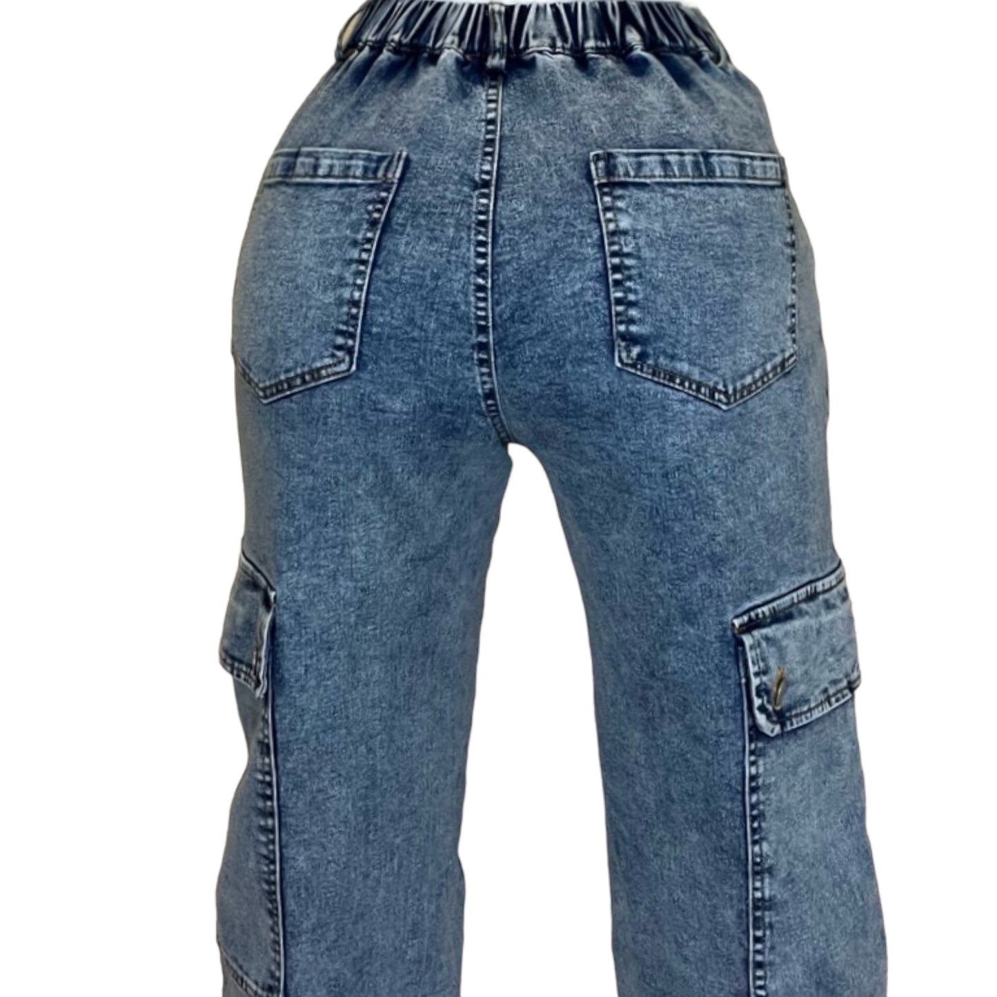 Denim cargo pants