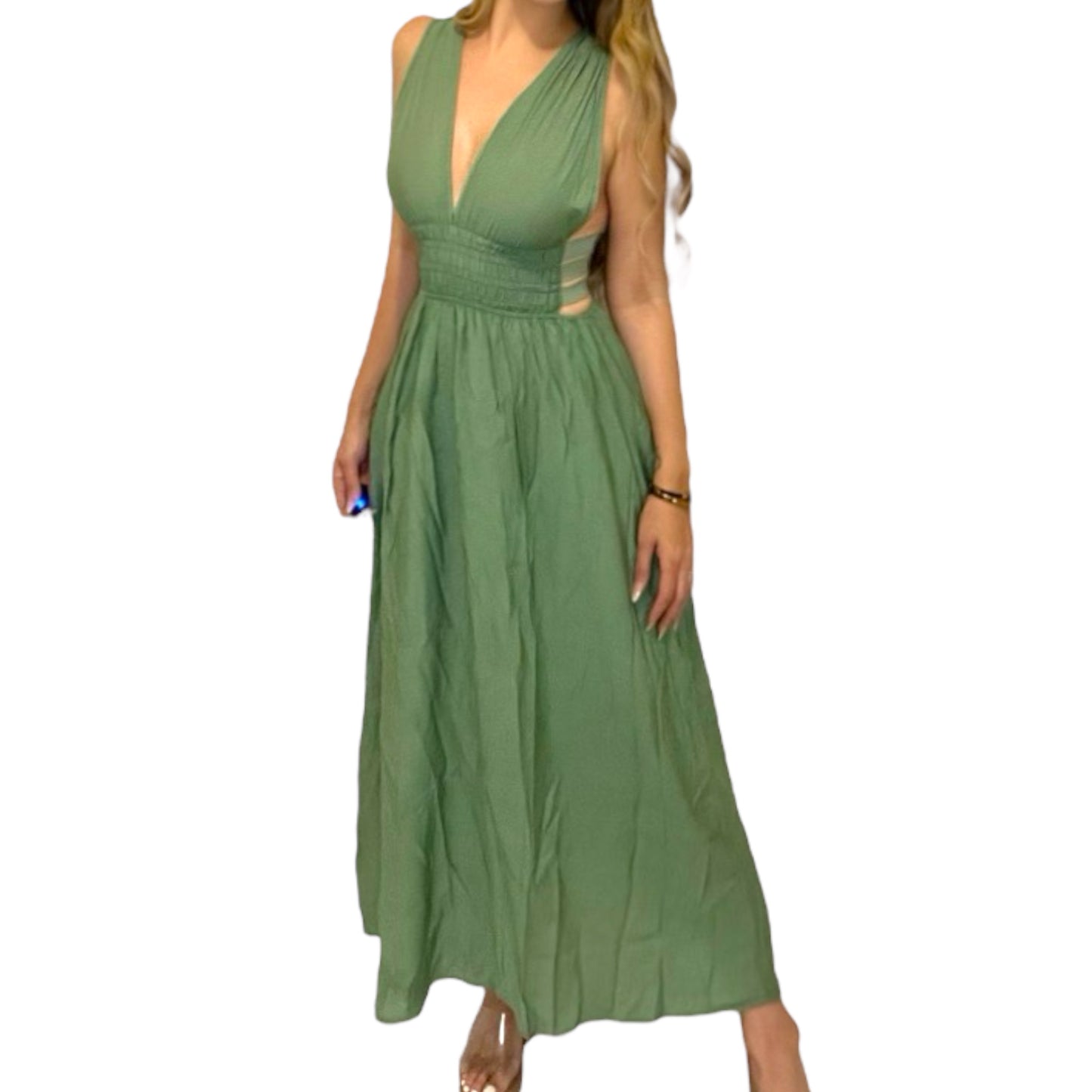 Olive Breeze maxidress