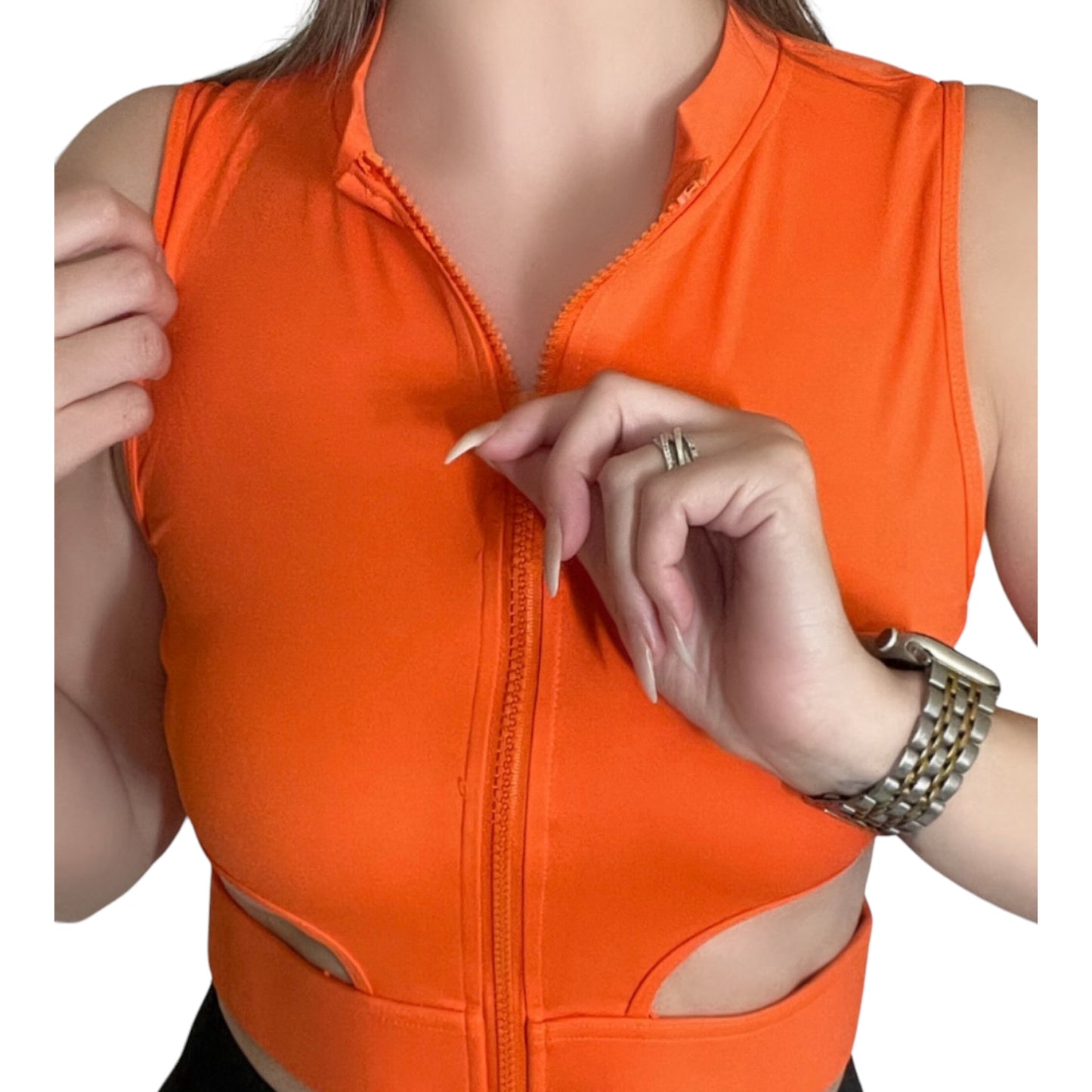 Orange fitness top