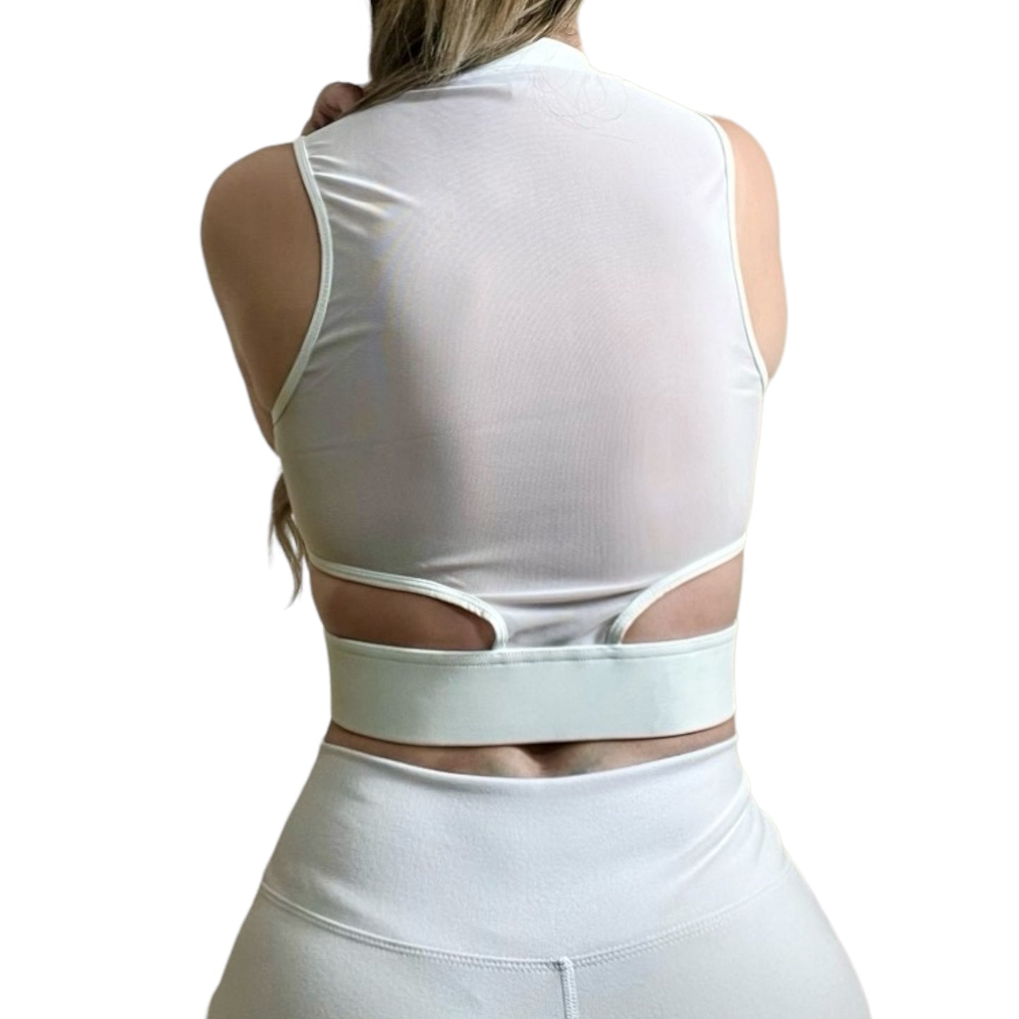 White fitness top