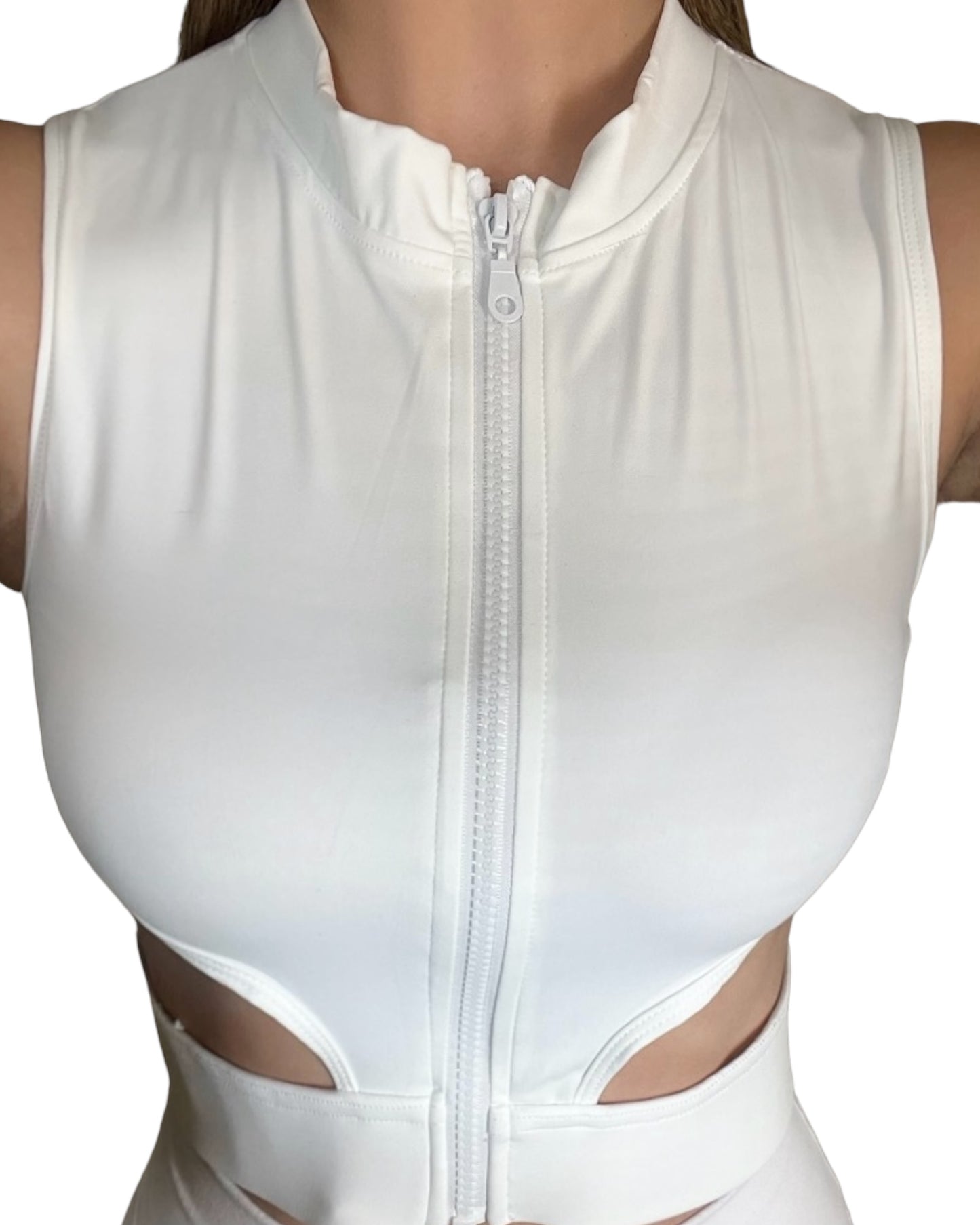 White fitness top