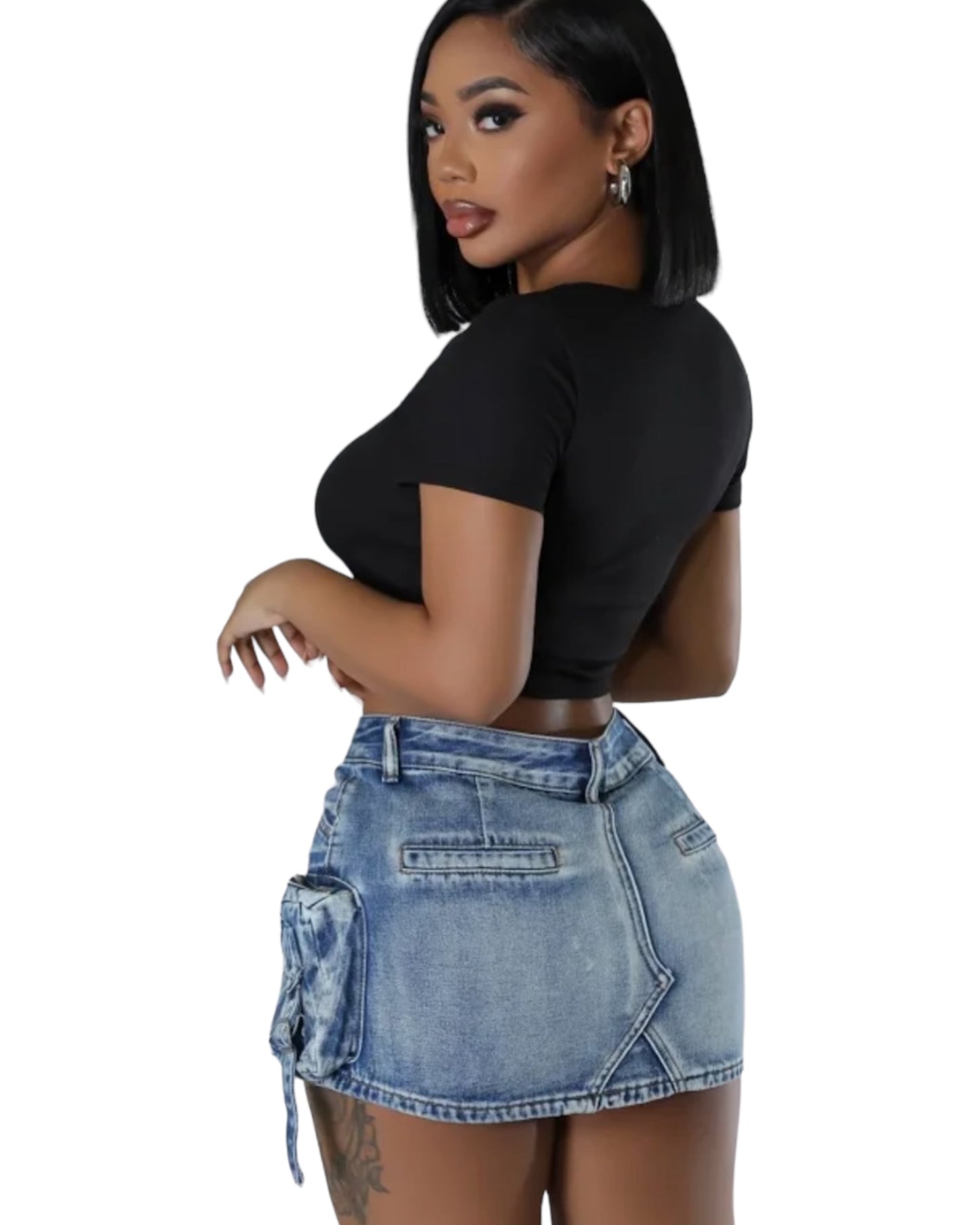 Denim Cargo skirt