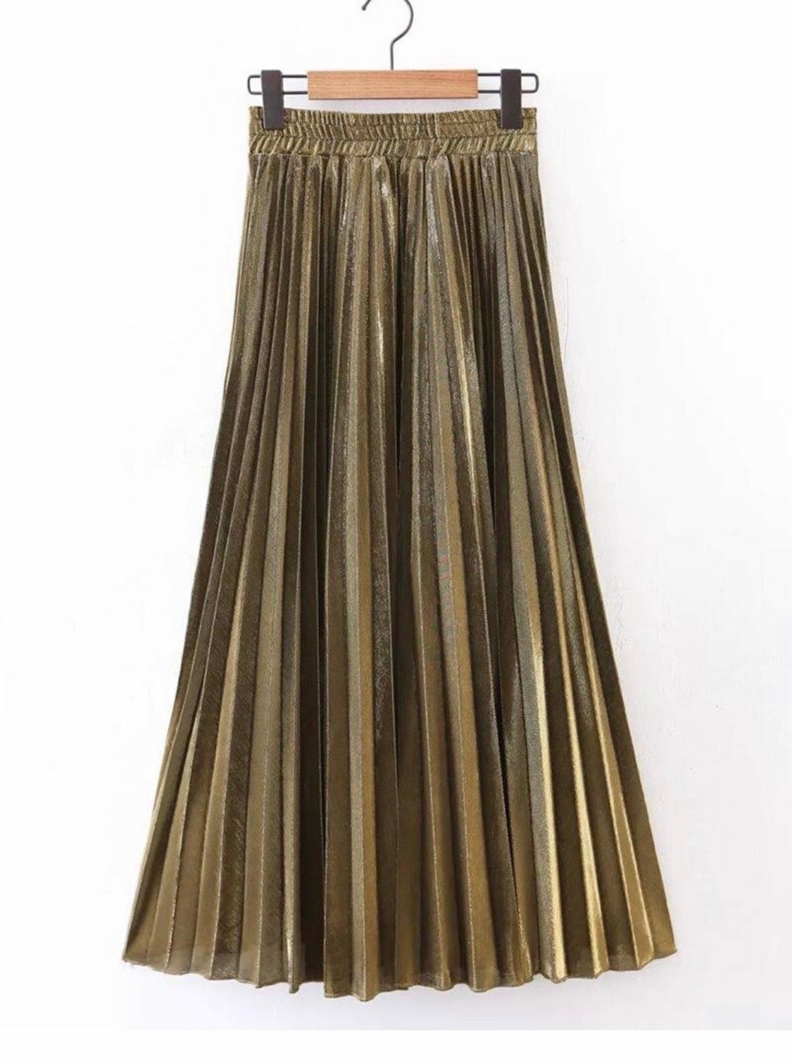 Gold pleated skirt