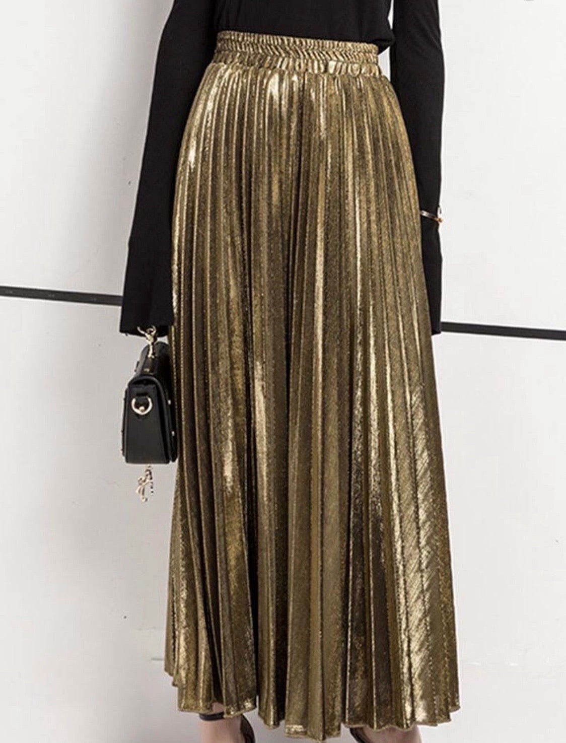 Gold pleated skirt