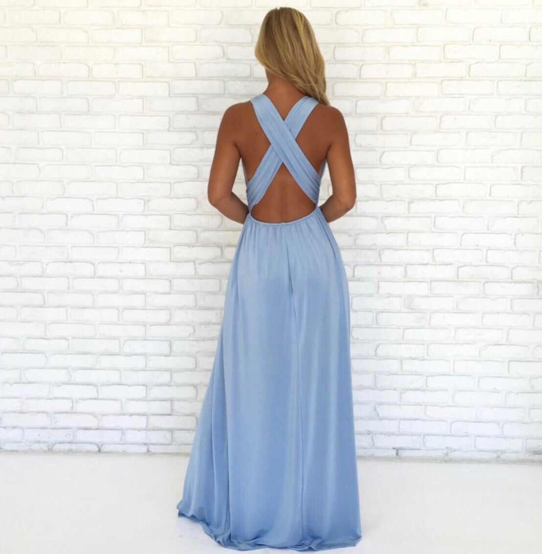 Pastel blue maxi dress