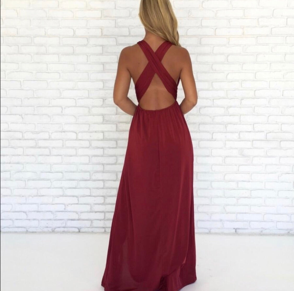 Burgundy maxi dress