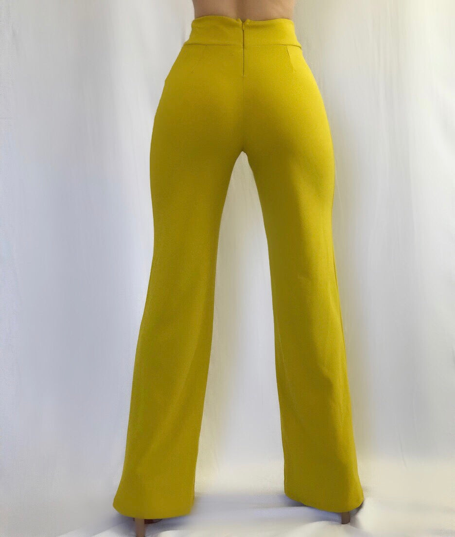 Mustard high waisted pants