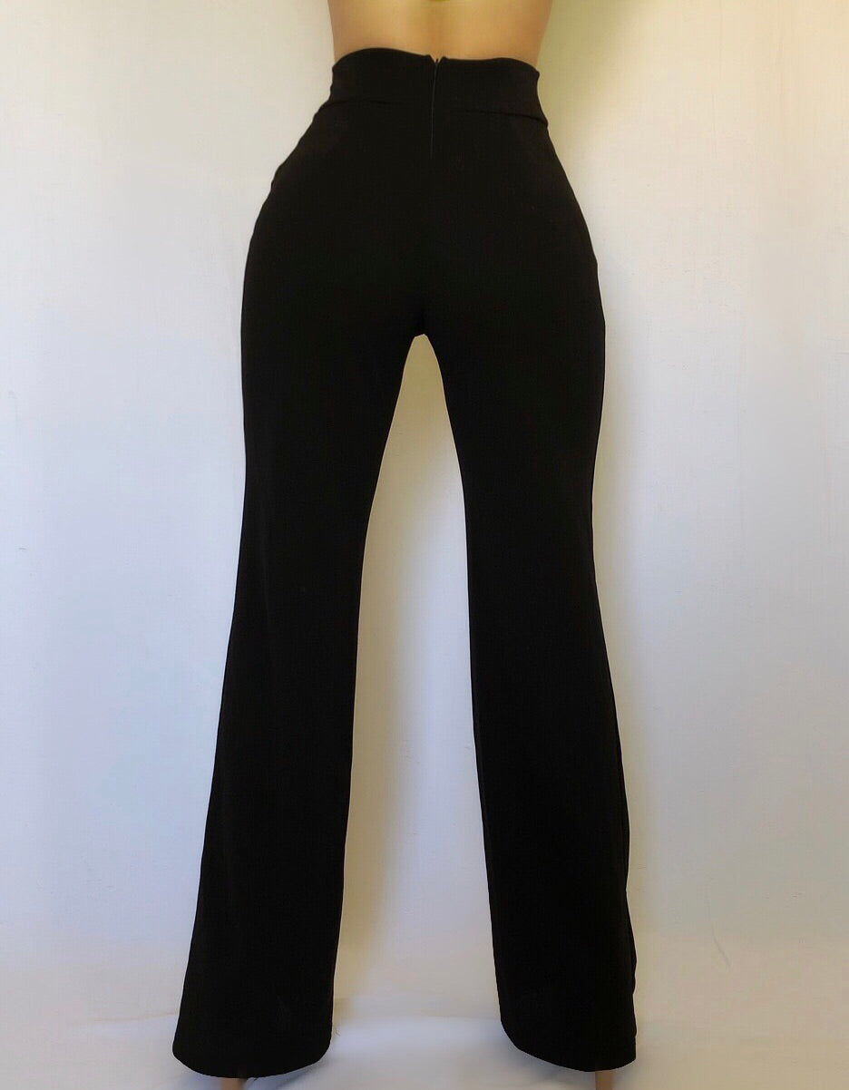 High waisted black pants