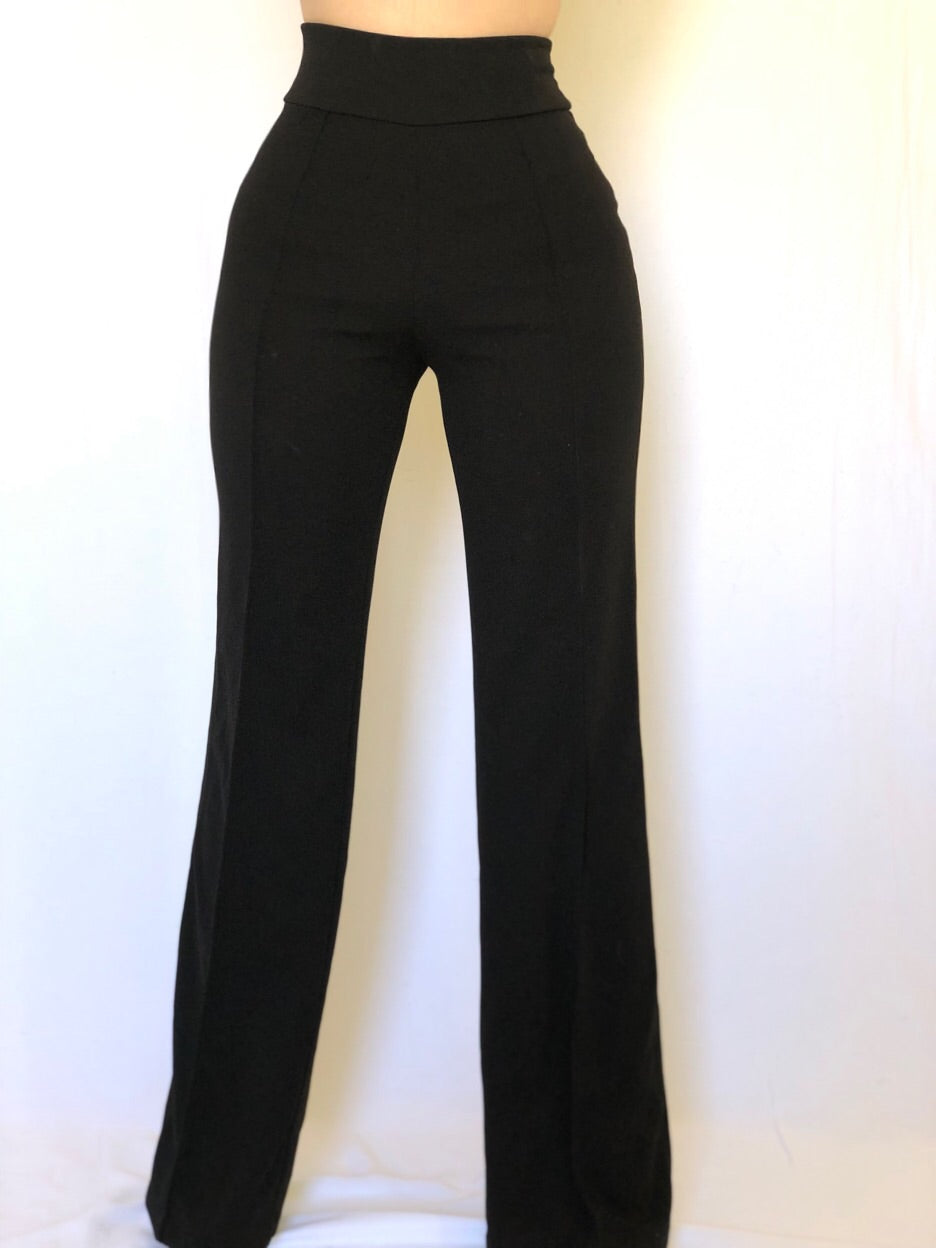 High waisted black pants