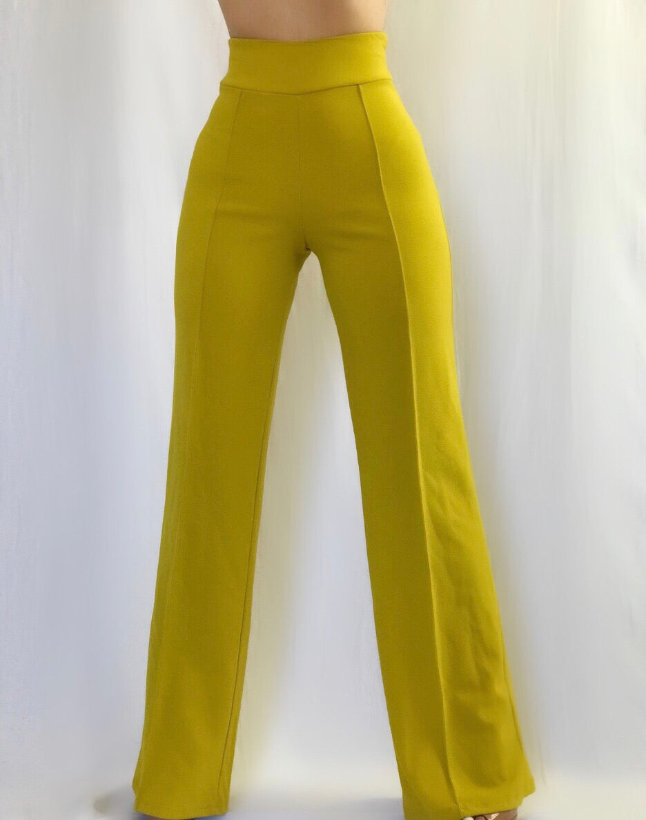 Mustard high waisted pants